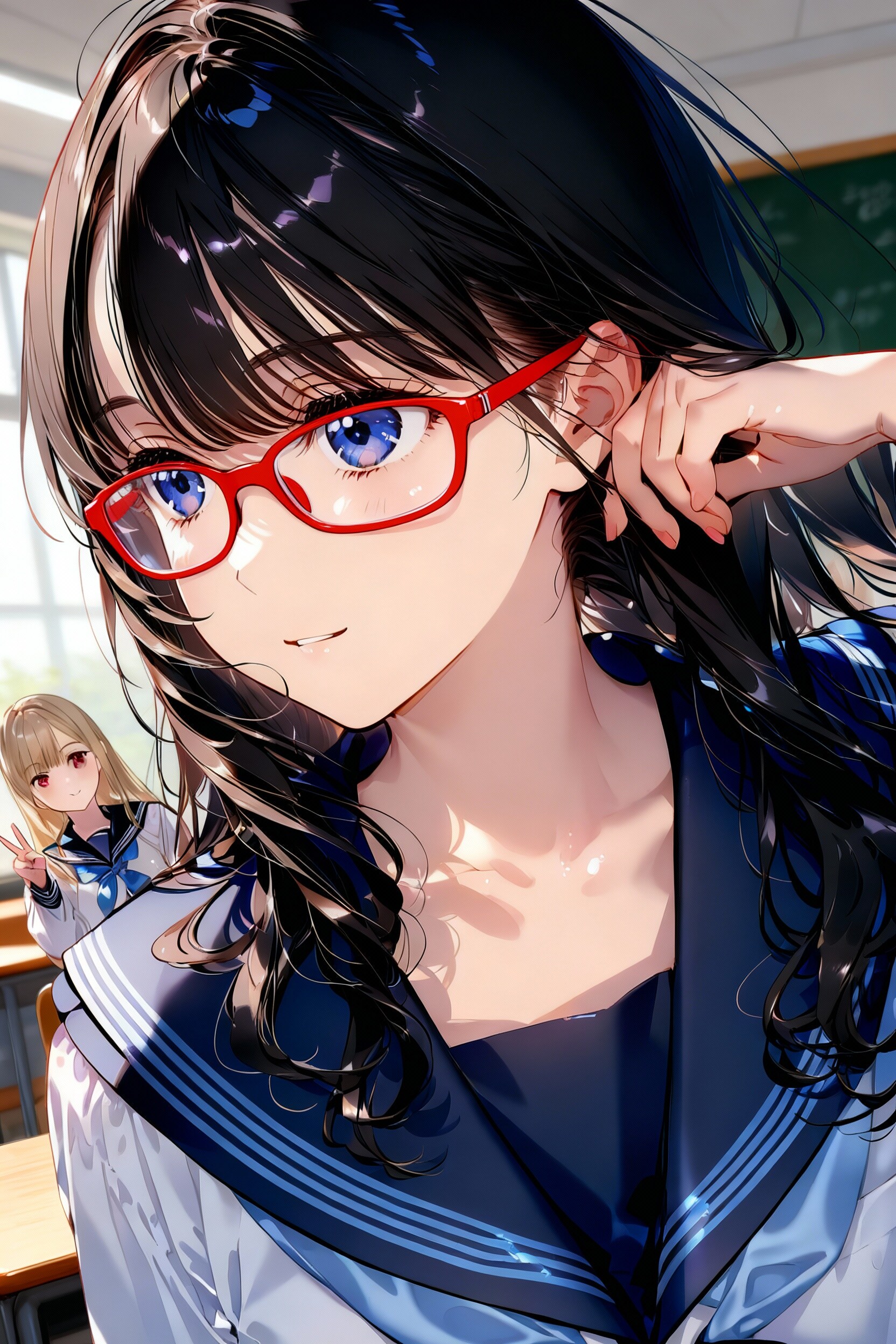 (#Seedream)彼女に眼鏡を掛けてもらった | の人気AIイラスト・グラビア