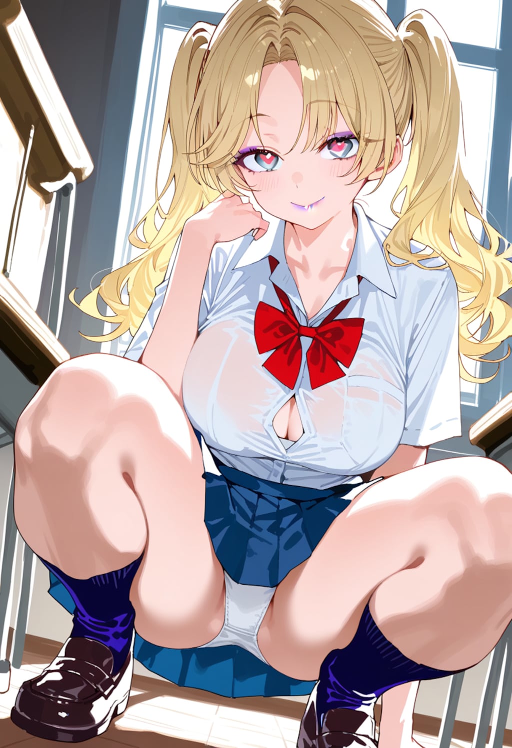JKのしゃがみパンチラ