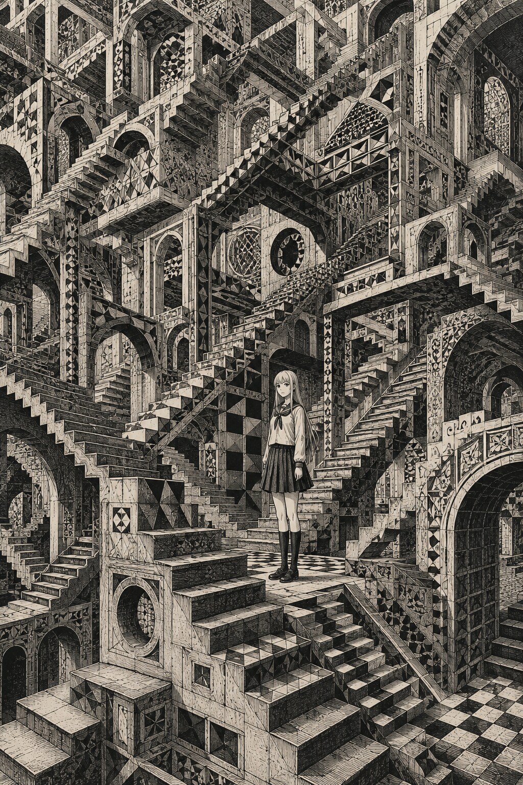 《Chichipui-chan, van een ontmoeting met geometrische Escher tot verdwalen.》