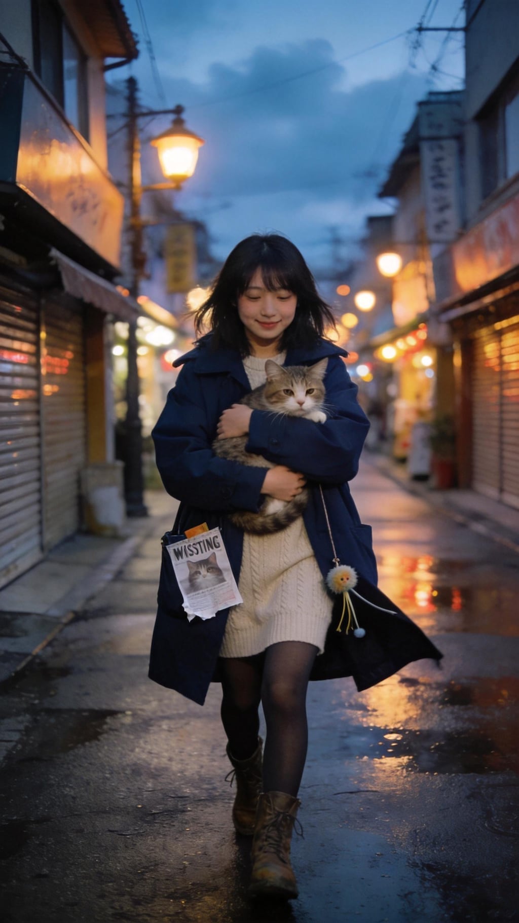 Rainy Alley Cat Encounter