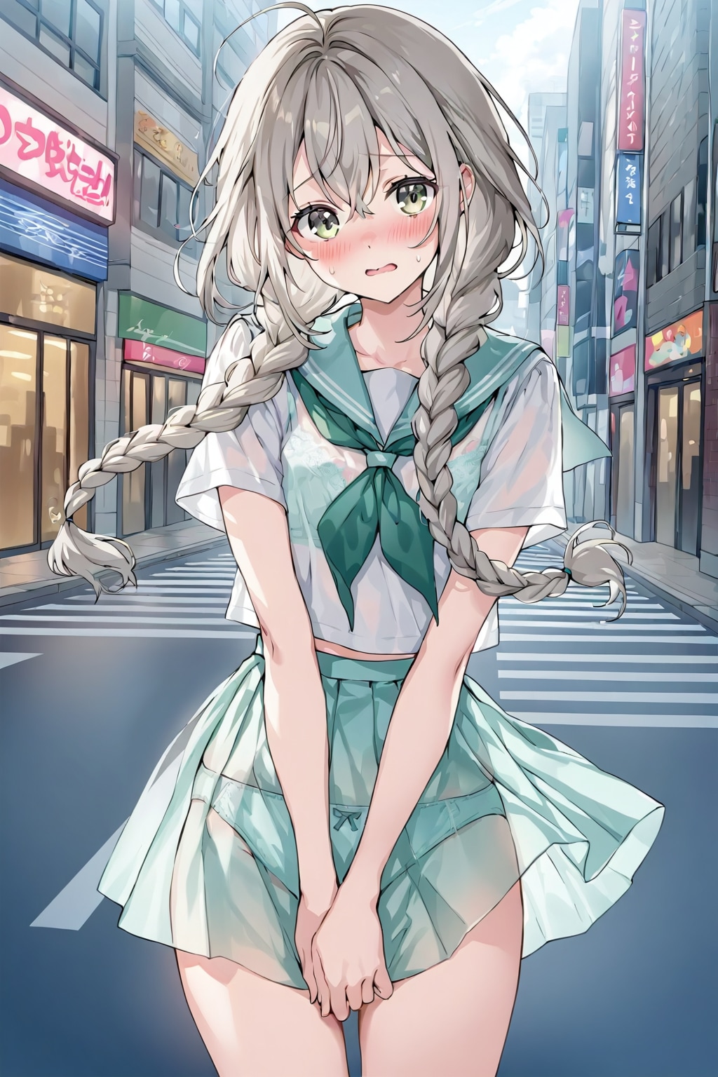 ビル風がすごくて