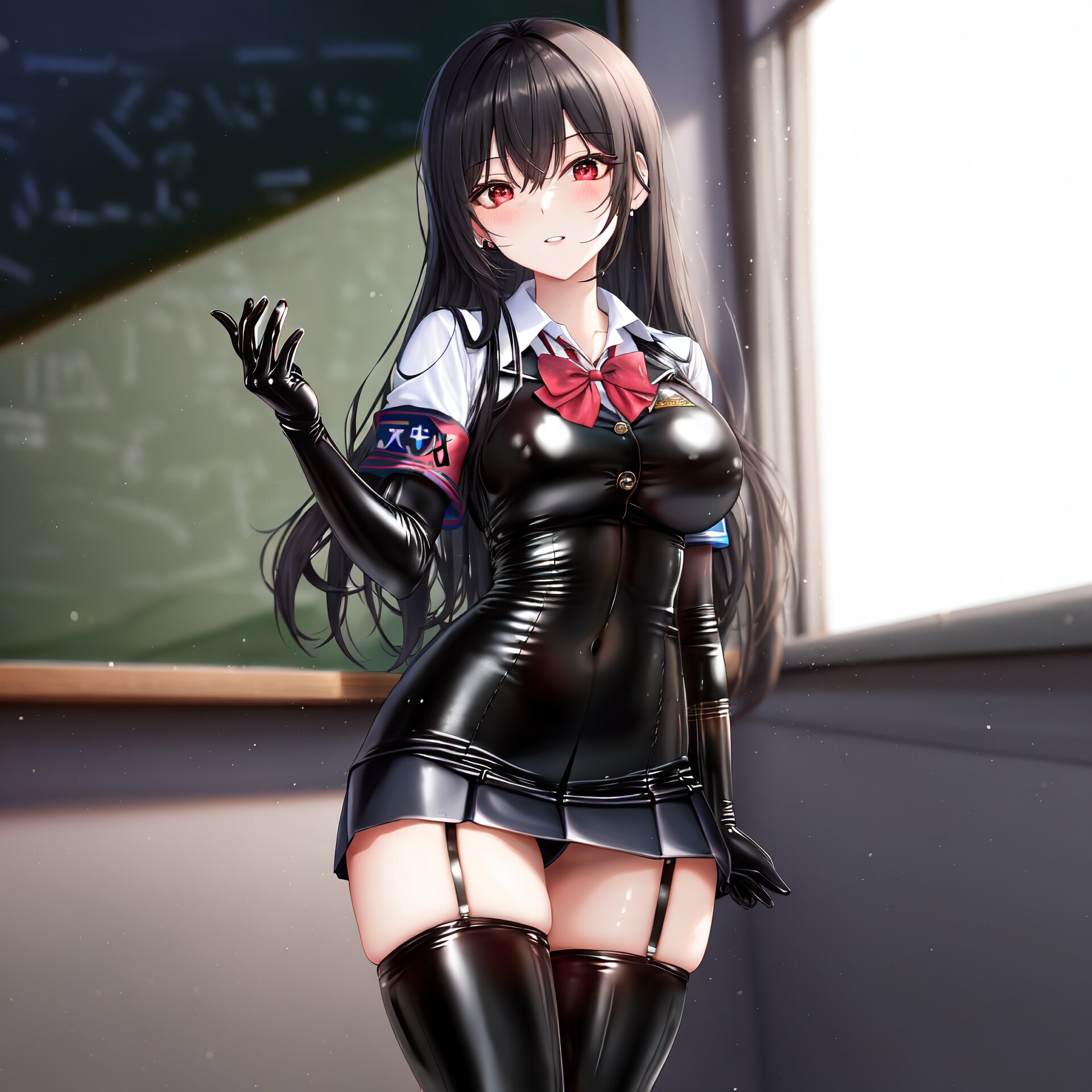 黒髪ロングラバー制服風紀委員JKちゃんに取り締まられたい ほらら