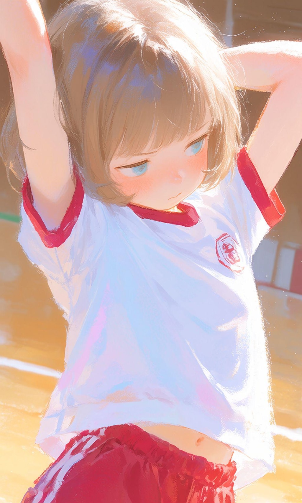 貧乳女子高生、体操服