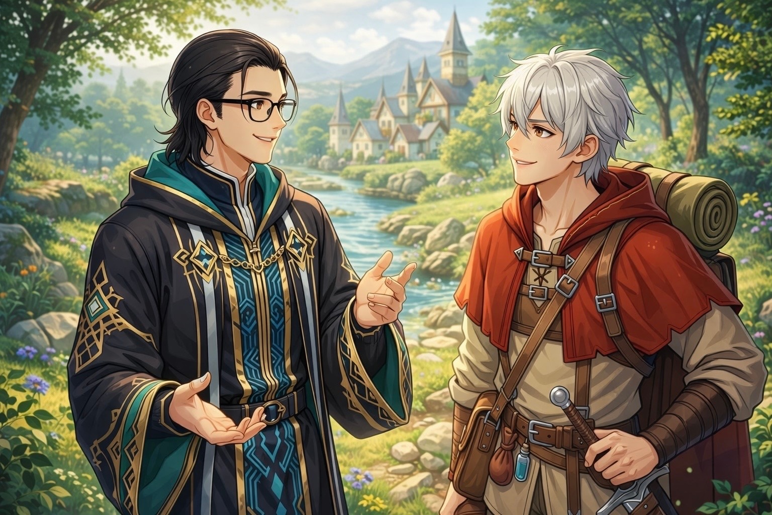 川辺での再会 | の人気AIイラスト・グラビア