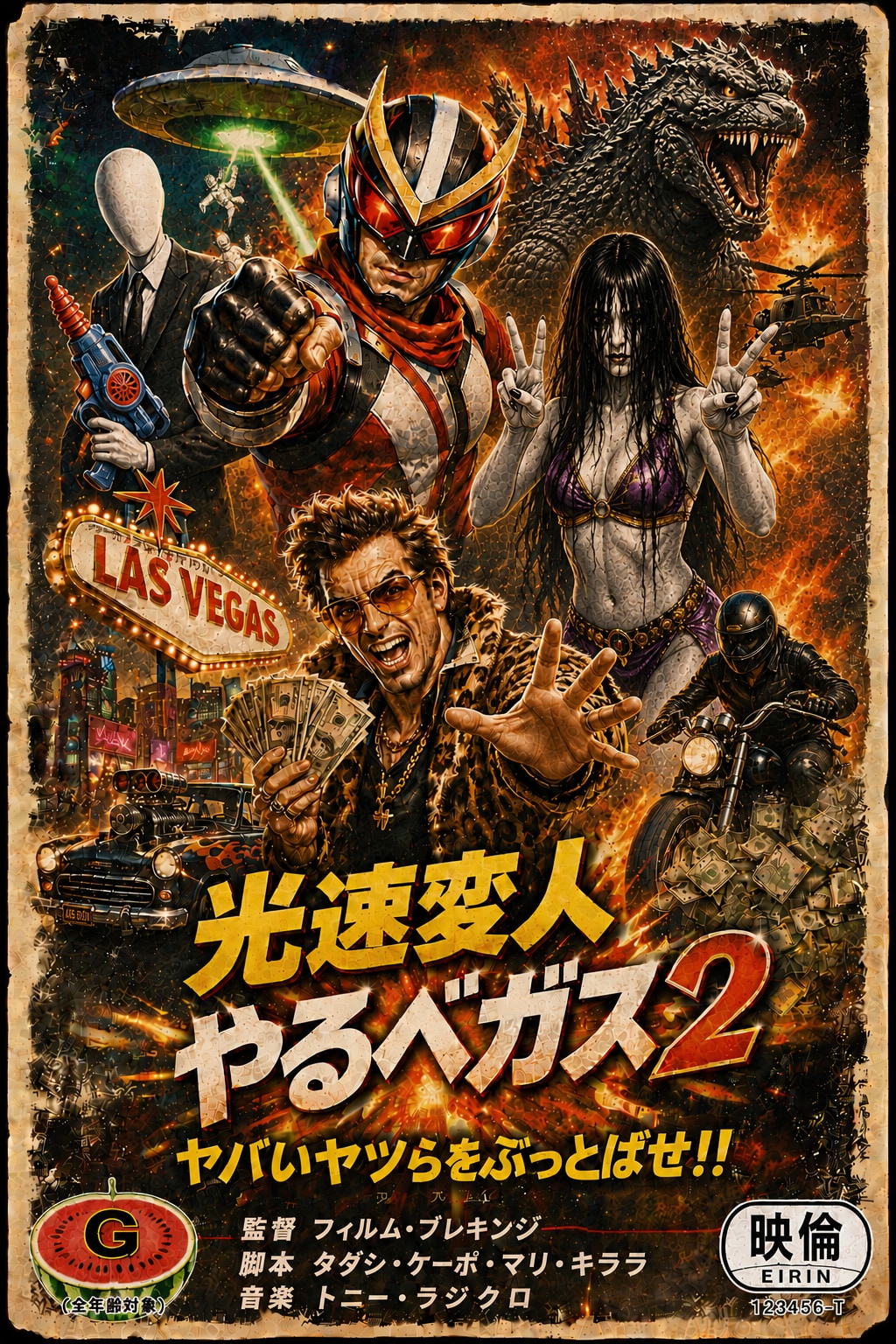 2026/07/03ノ（ 🎬️ Afiŝo: Lumrapida Ekscentra Yarubegas 2 (Alternativa Versio 〈 ポスター光速変人やるベガス2 Alterna