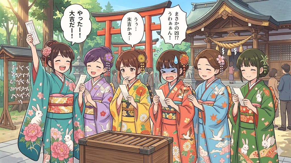 みんなで神社にお参り（Gemini）