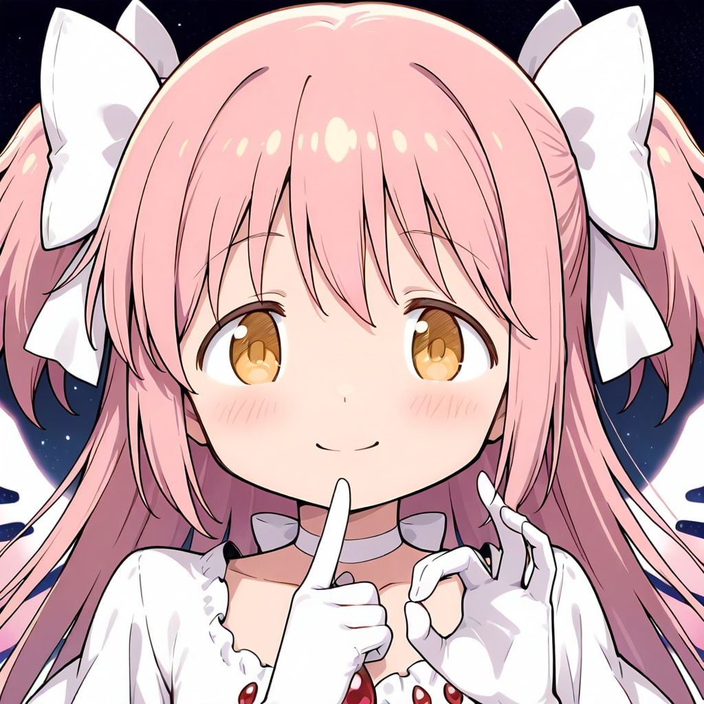 可愛い子ぶりっ子の仕草をするアルティメットまどか