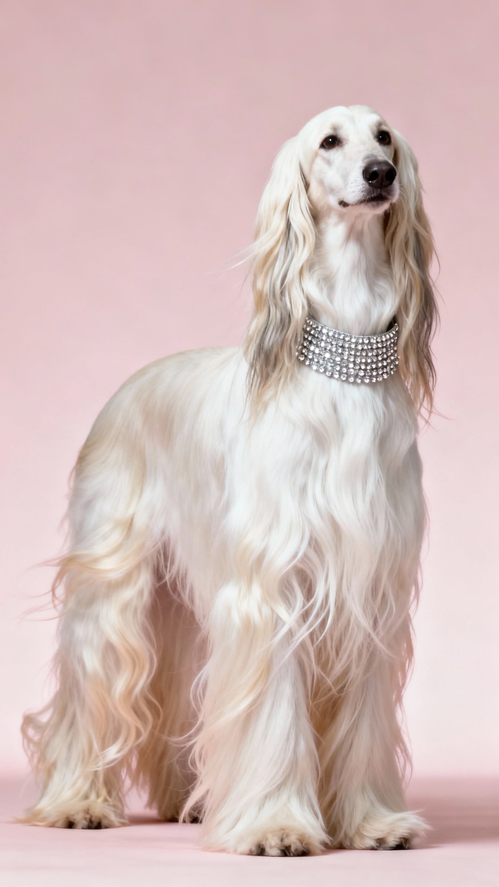 白いアフガン・ハウンド