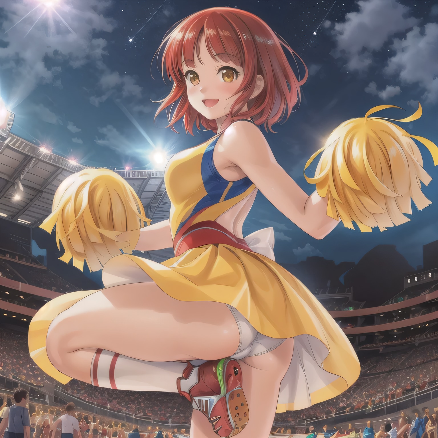 赤髪ボブでチア衣装の少女