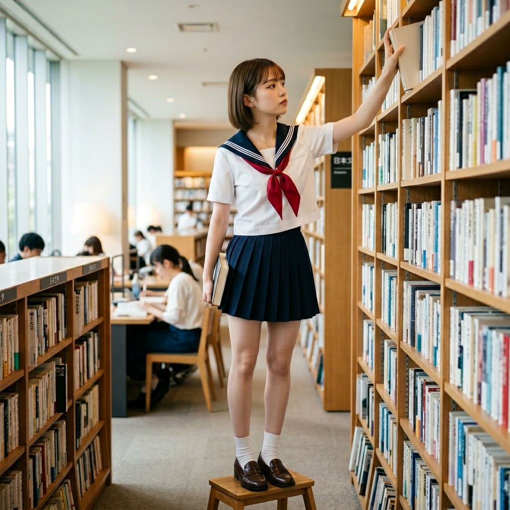 図書館で