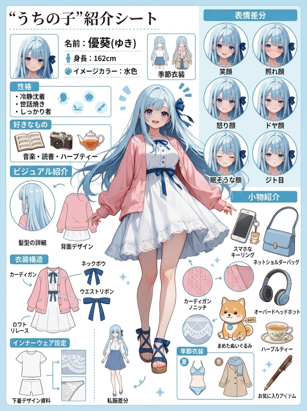 優葵ちゃんのキャラクターシート🩵
