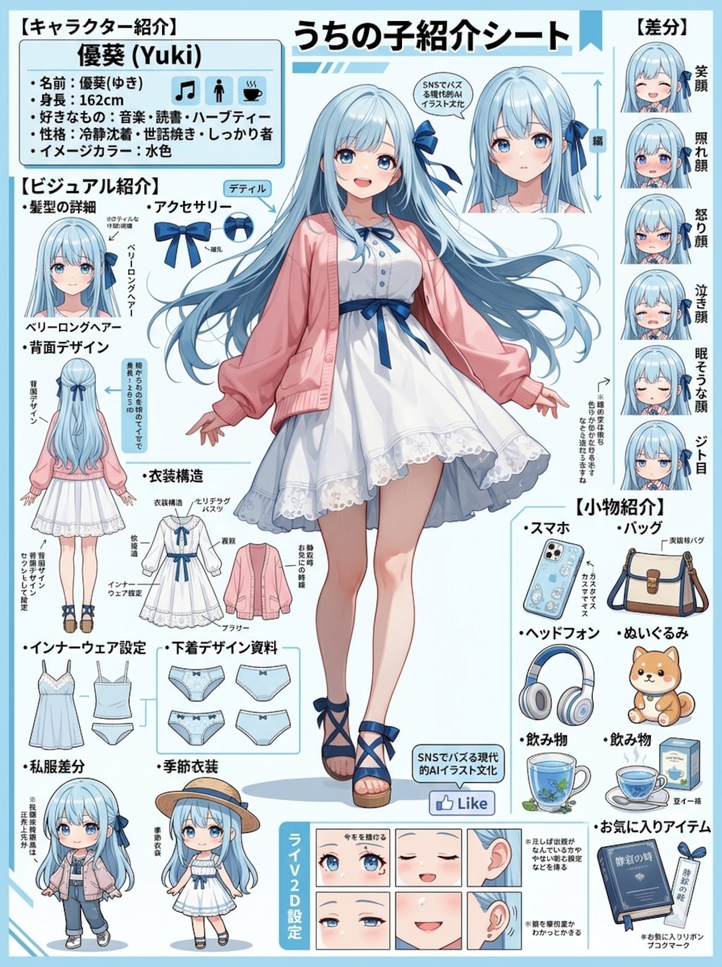 優葵ちゃんのキャラクターシート🩵