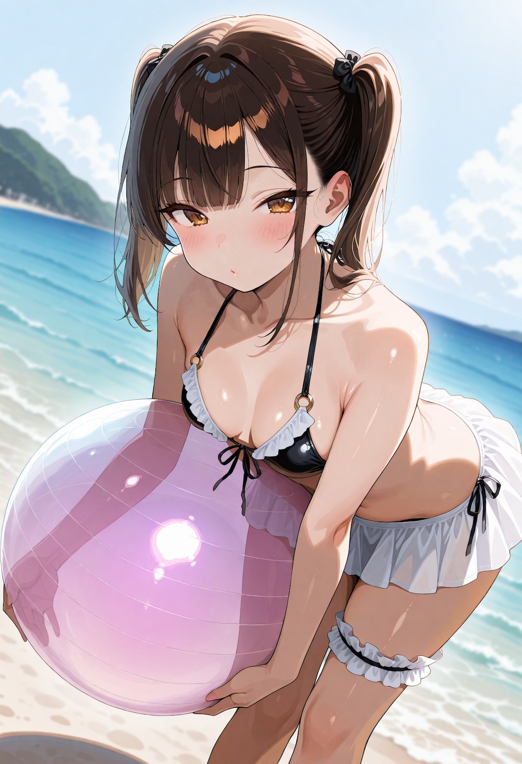 mesugaki, front-tie bikini top, o-ring top