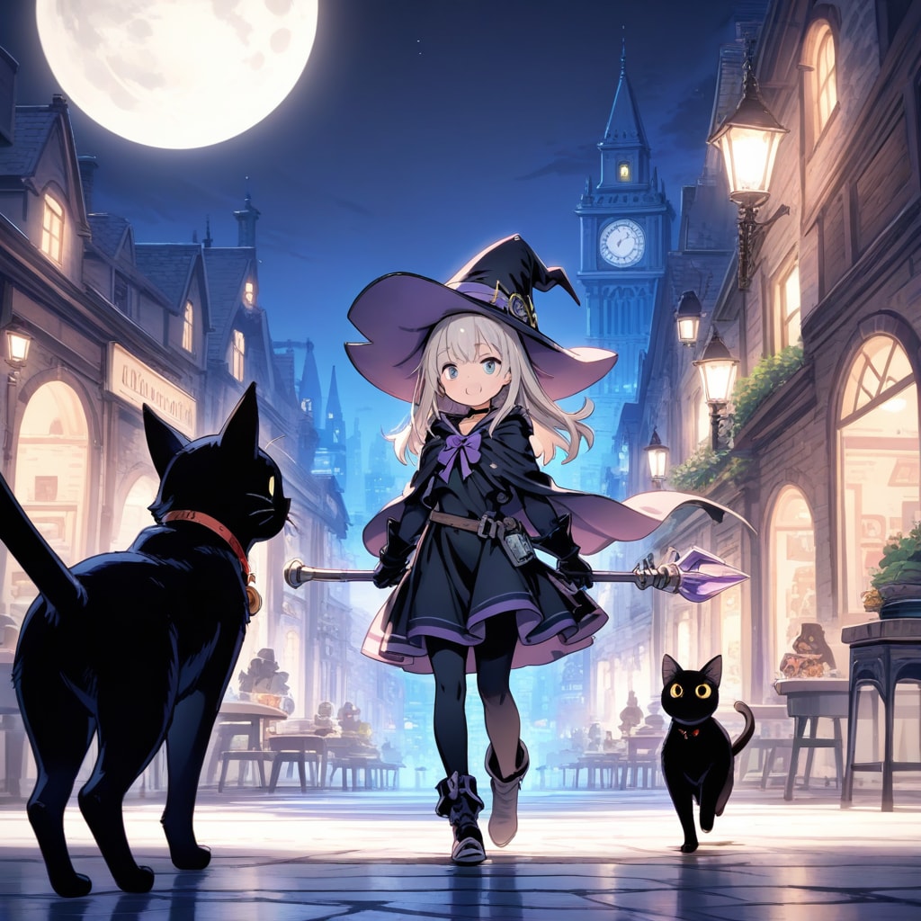 魔女と黒猫 | の人気AIイラスト・グラビア