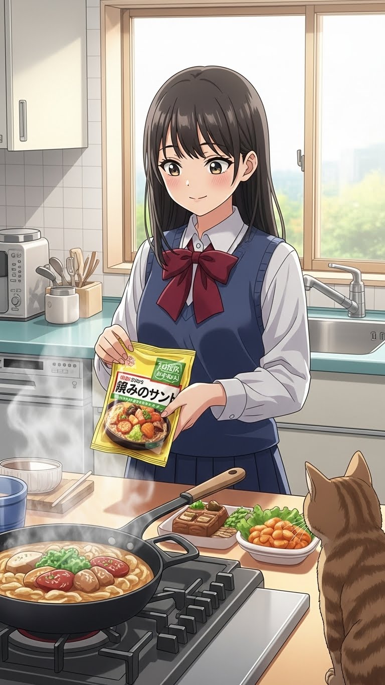 ミールキットを見入るキャット | の人気AIイラスト・グラビア