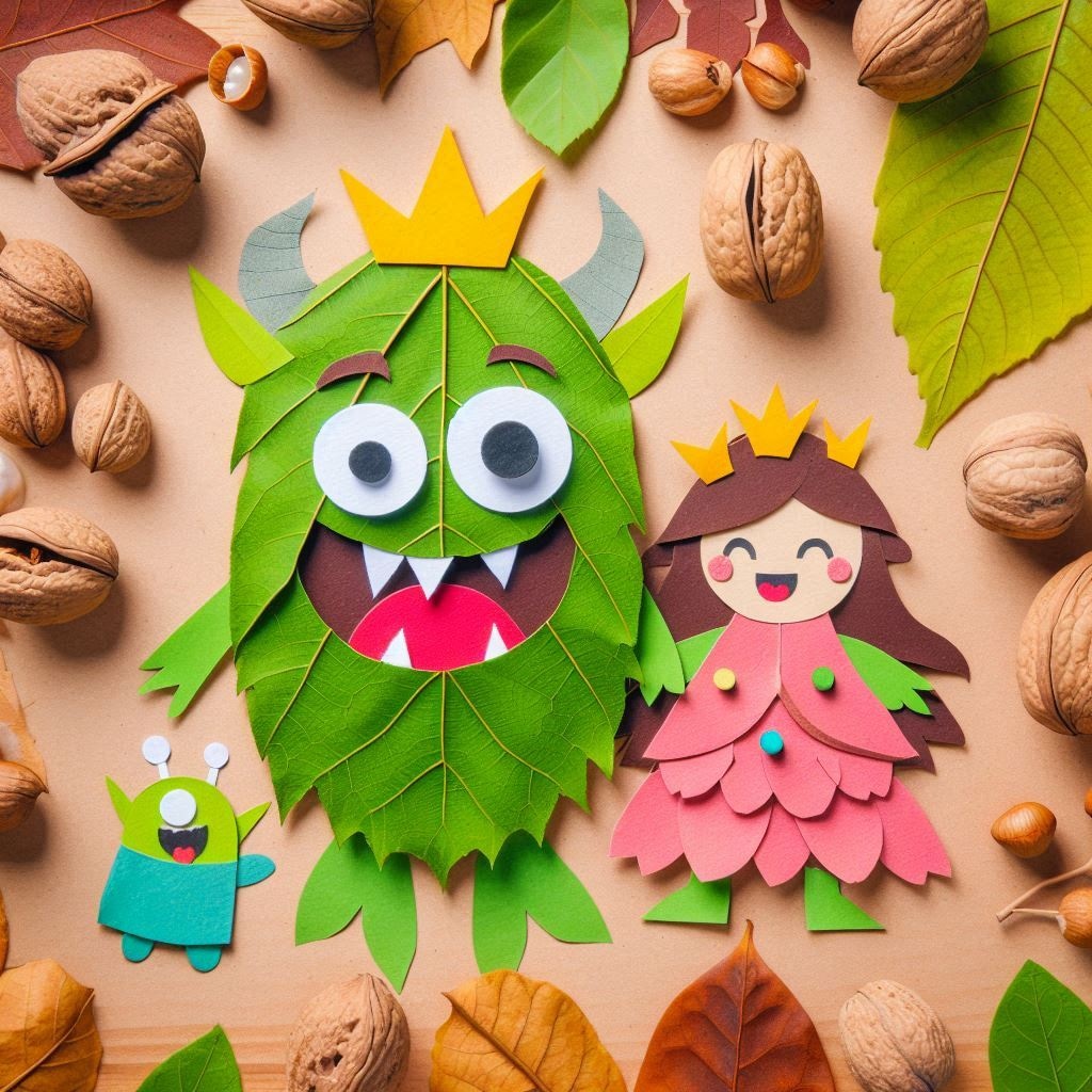 落ち葉で作ったモンスター
