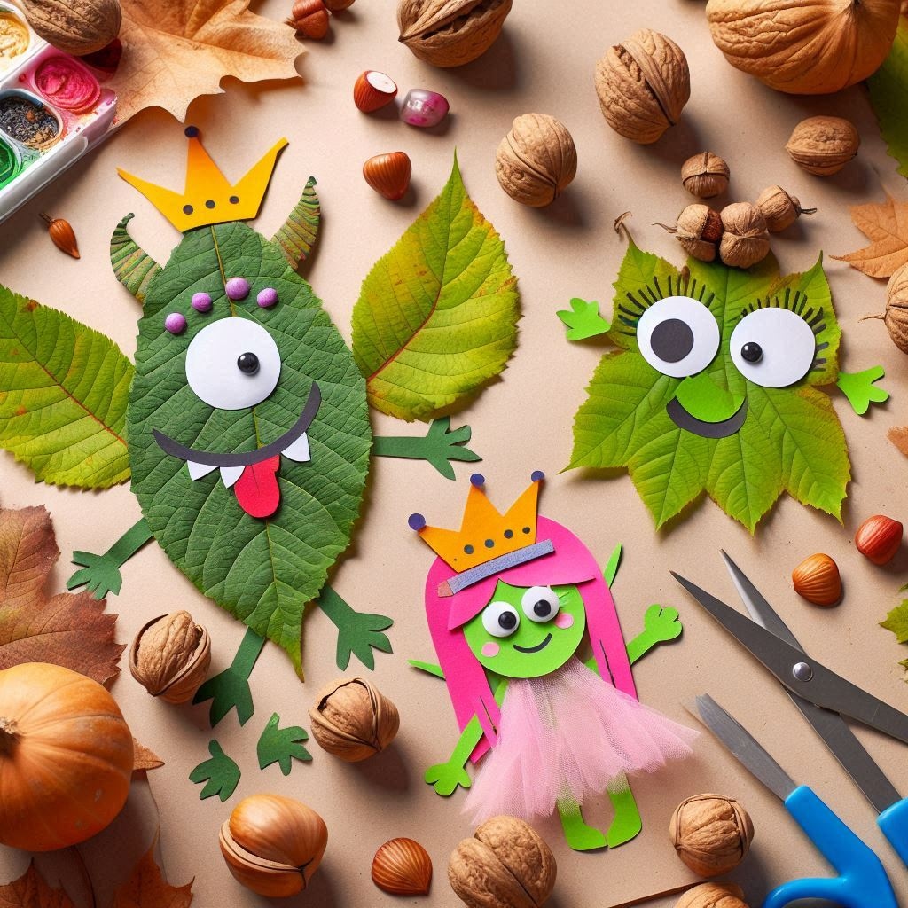 落ち葉で作ったモンスター