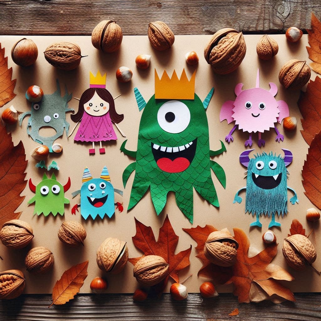 落ち葉で作ったモンスター