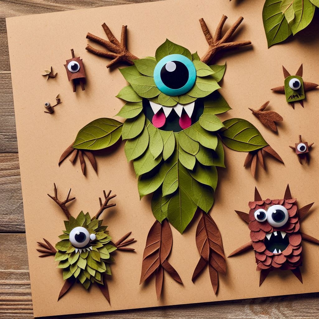 落ち葉で作ったモンスター