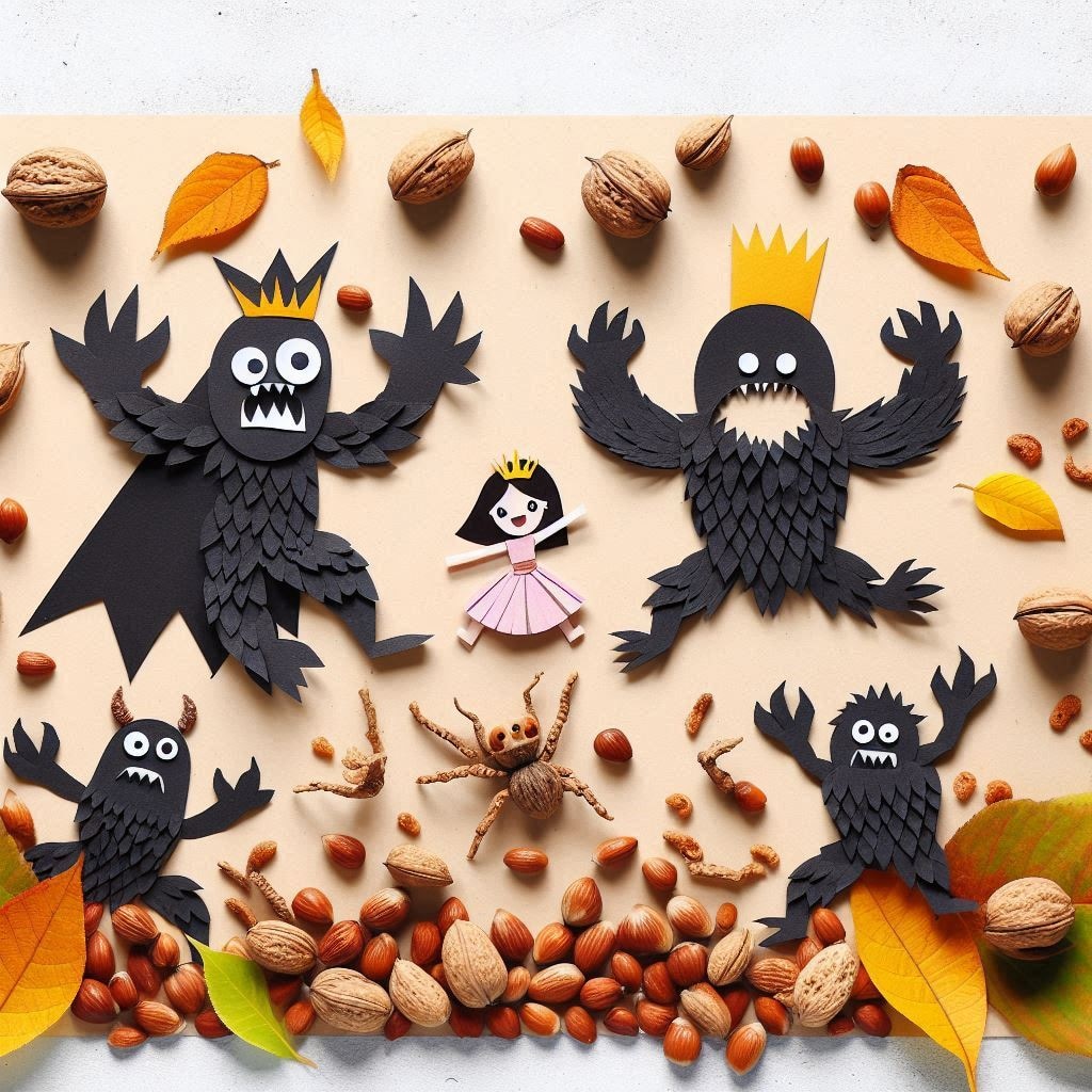 落ち葉で作ったモンスター