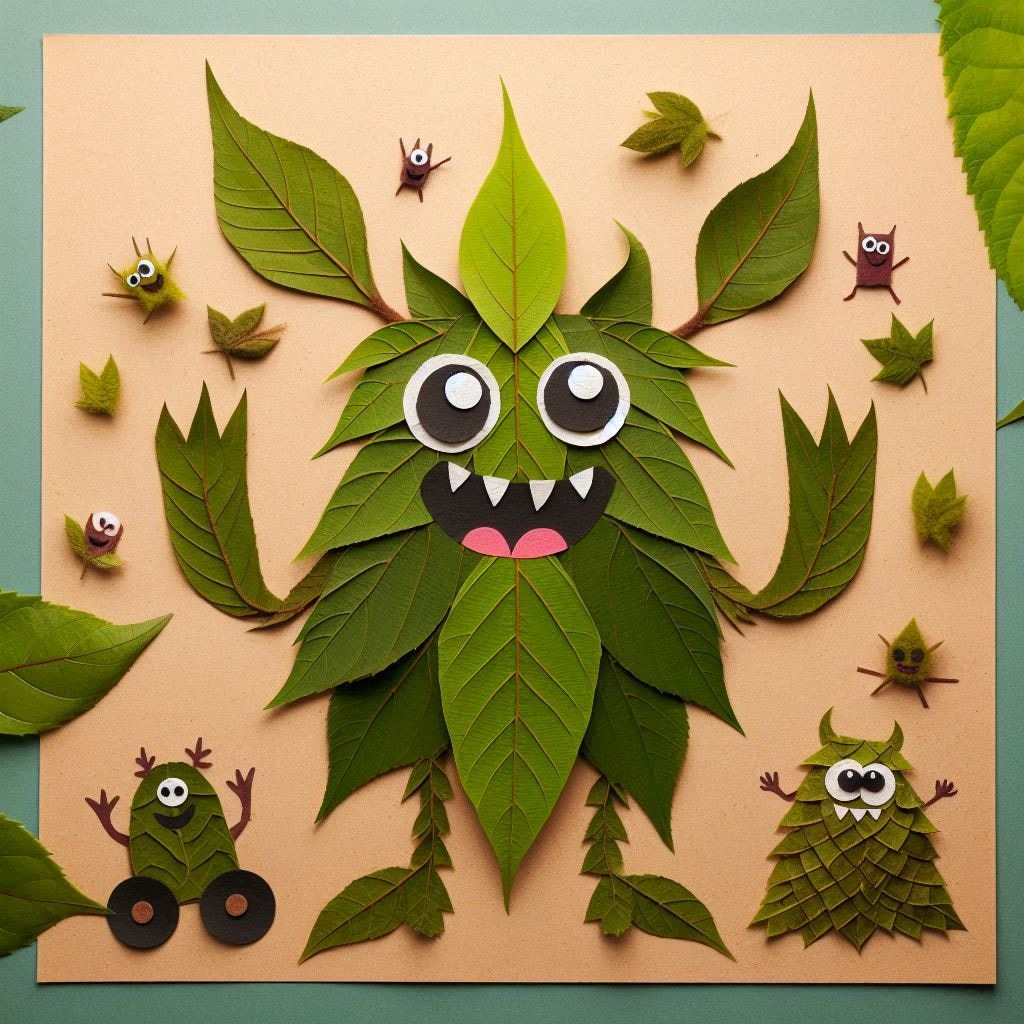 落ち葉で作ったモンスター