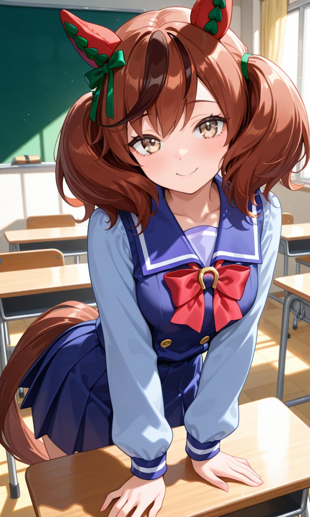 教室でおしゃべりするネイチャさん