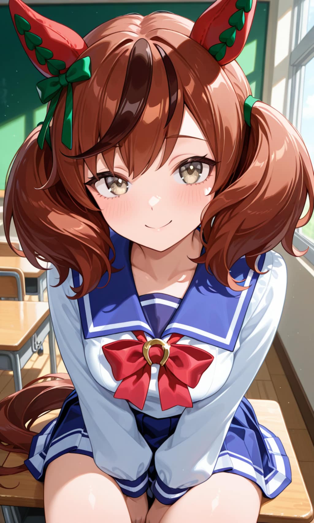 教室でおしゃべりするネイチャさん