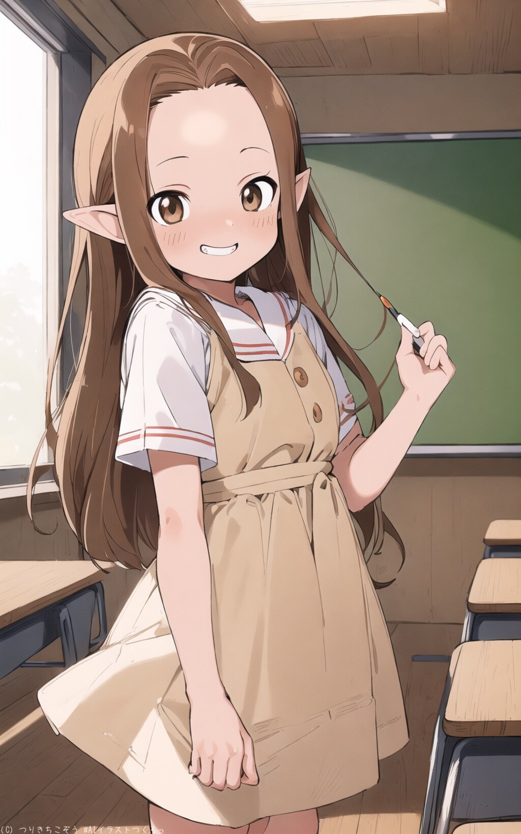 「からかい上手の高木さん」夏バージョンの高木さんコスのエルフ