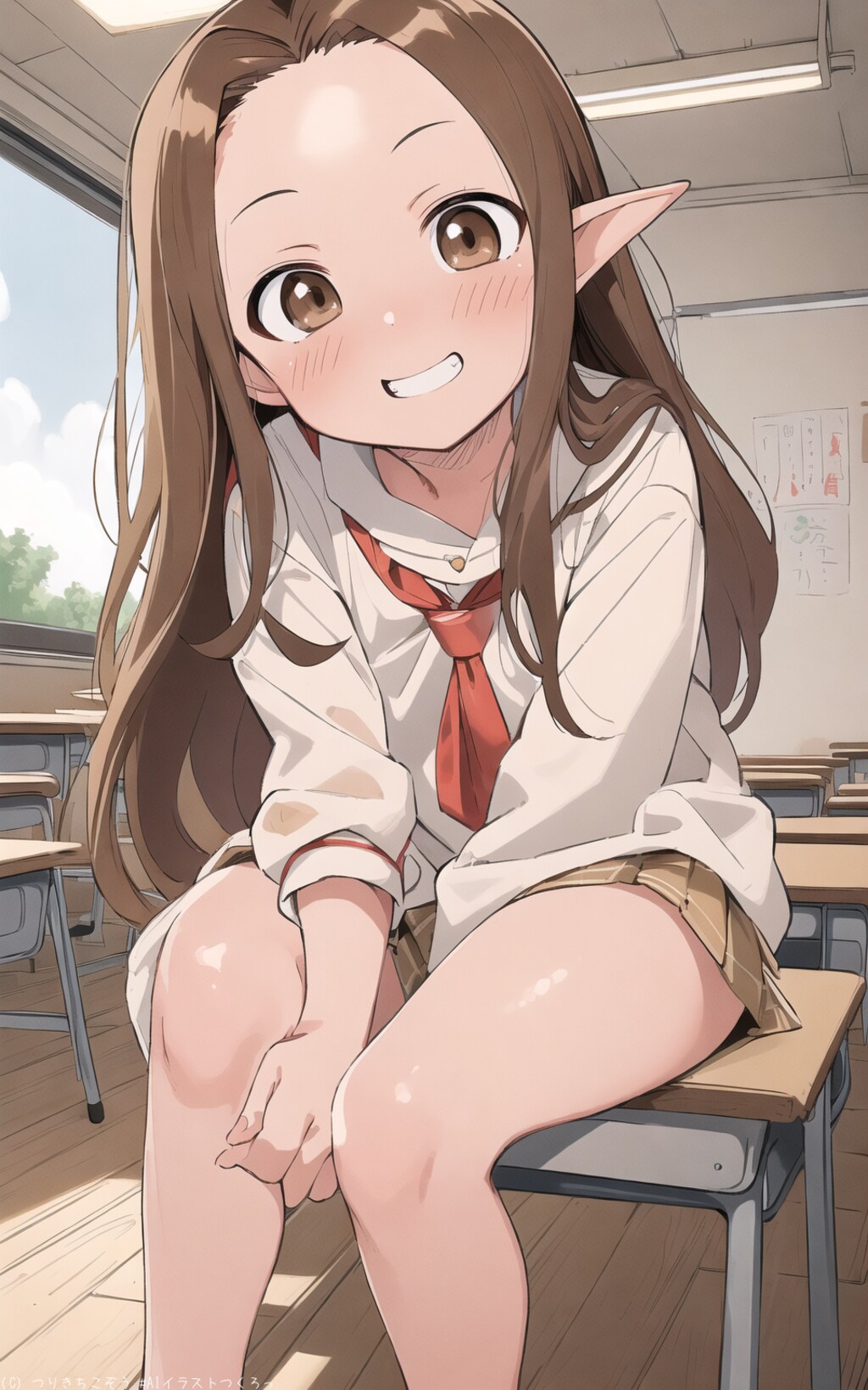 「からかい上手の高木さん」夏バージョンの高木さんコスのエルフ