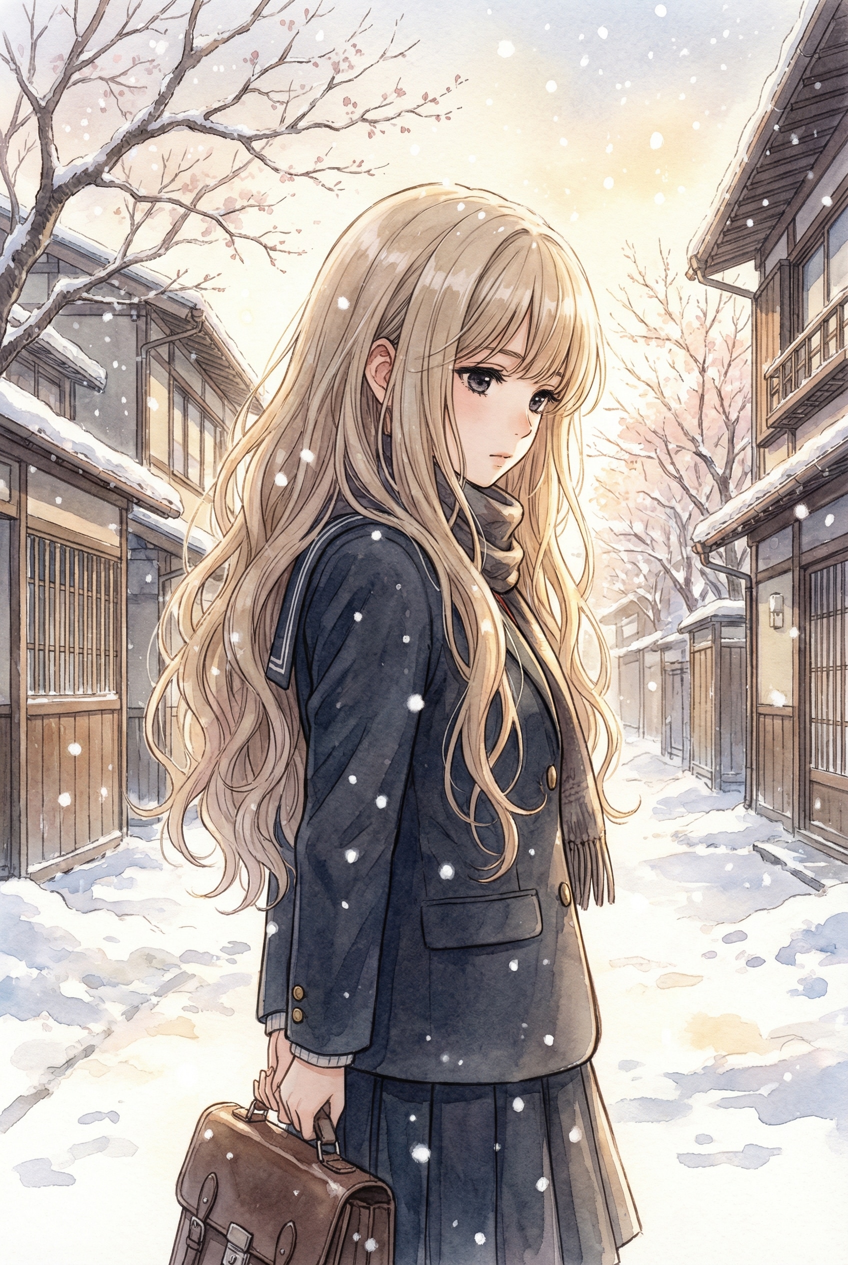 雪降る中待ち侘びる | の人気AIイラスト・グラビア