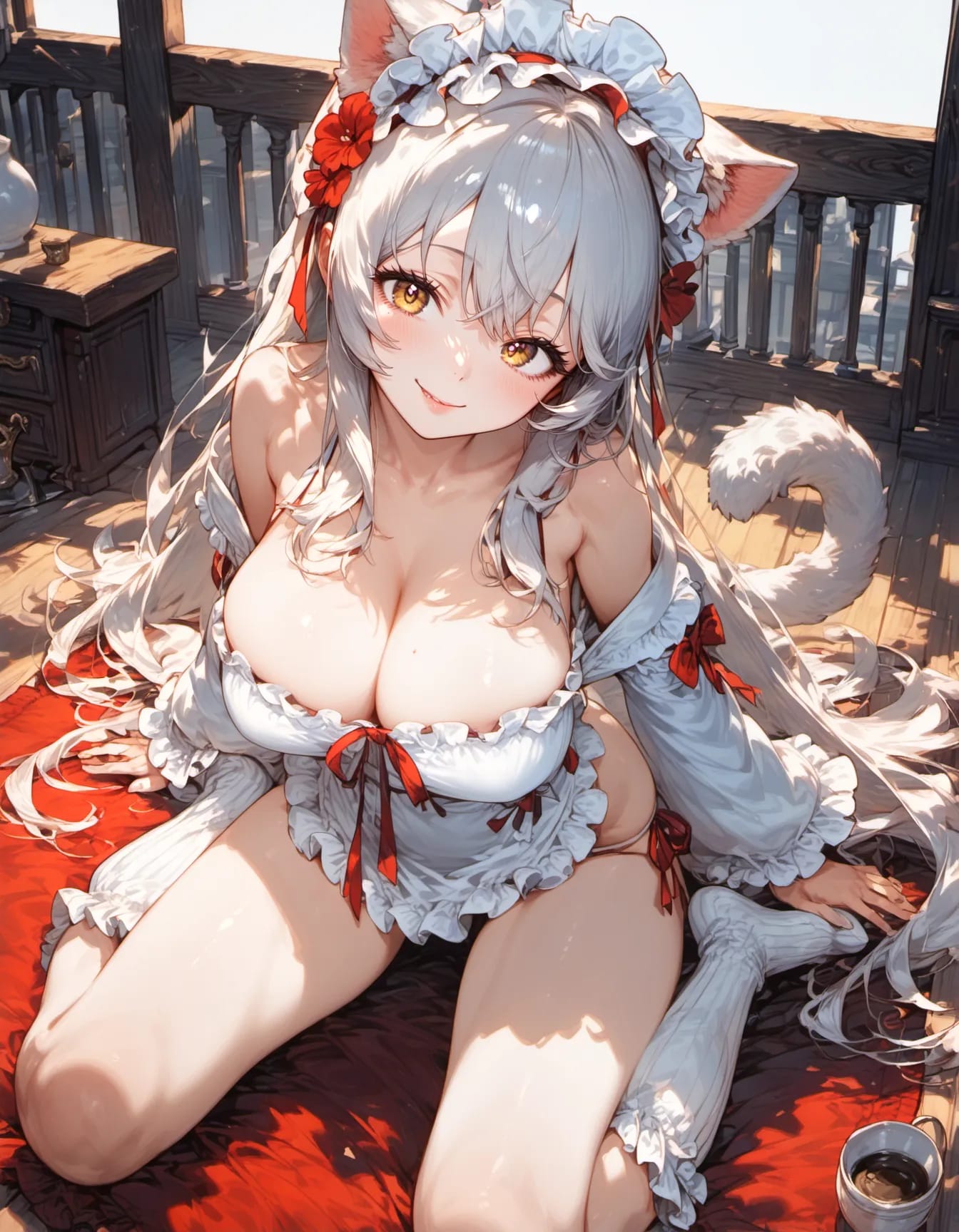 Crimson Ribbon Cat