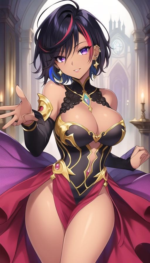 カラフルドレスギャルイラスト集