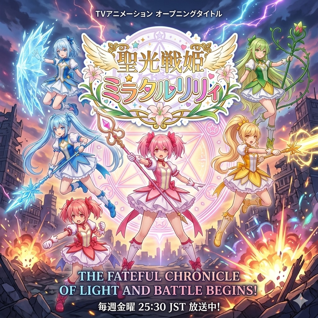 [12枚] 「聖光戦姫ミラクルリリィ。それは悪のつるぺた教団から子供たちを守るため結成されたAカップ美少女魔法使いの謎チームである！」（魔女っコの旅７２の２）