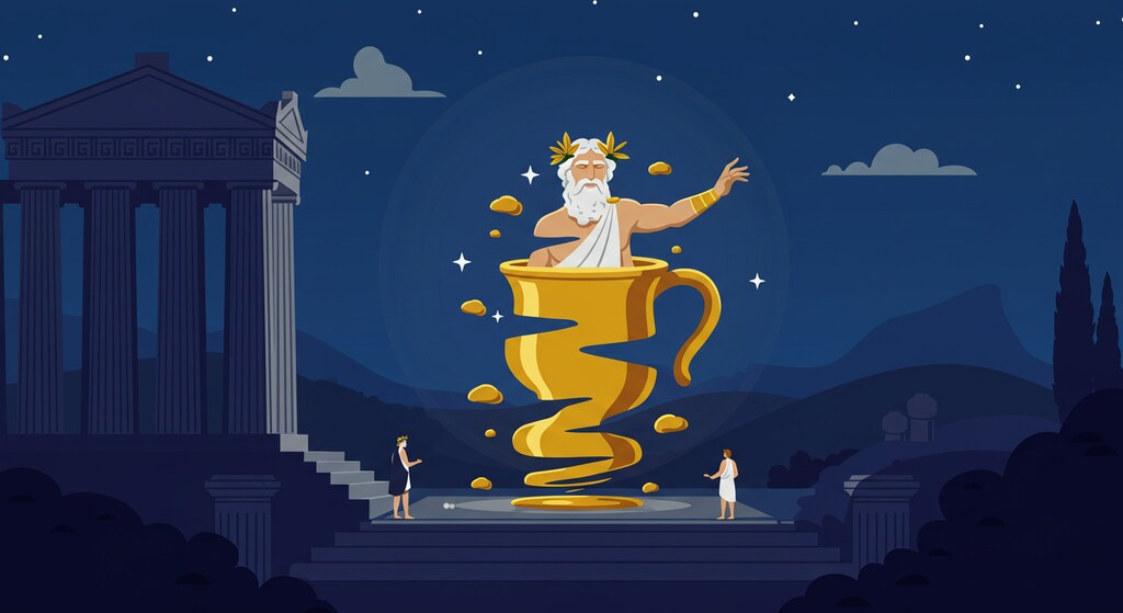 臼に変身するゼウス