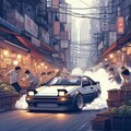 AE86で市場をランナバウト イラスト 4枚目