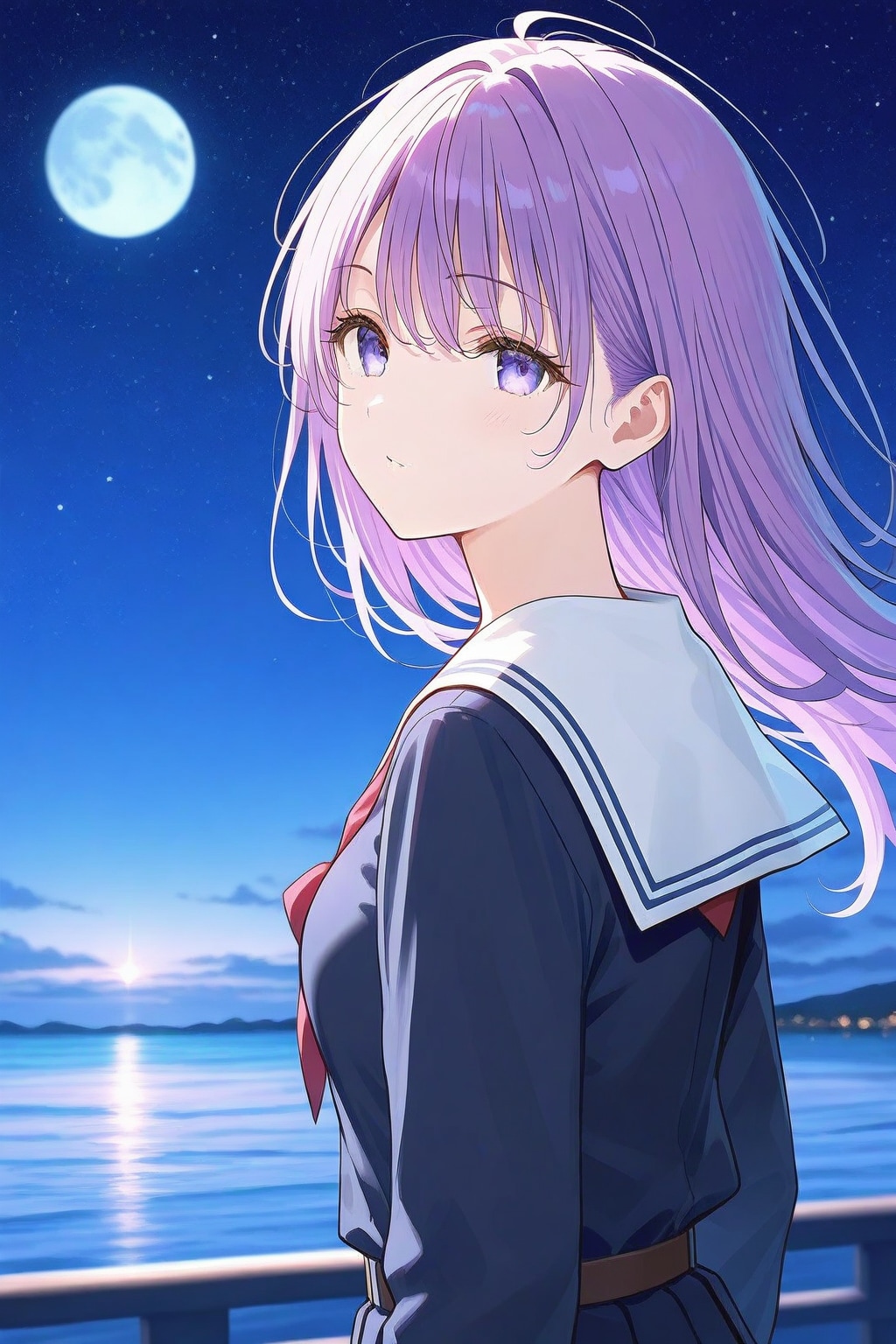 月と太陽が見える風景