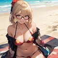 和柄ビキニのお姉さん👘👙 4枚目