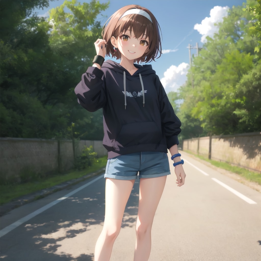 パーカー×デニムの快活コーデ