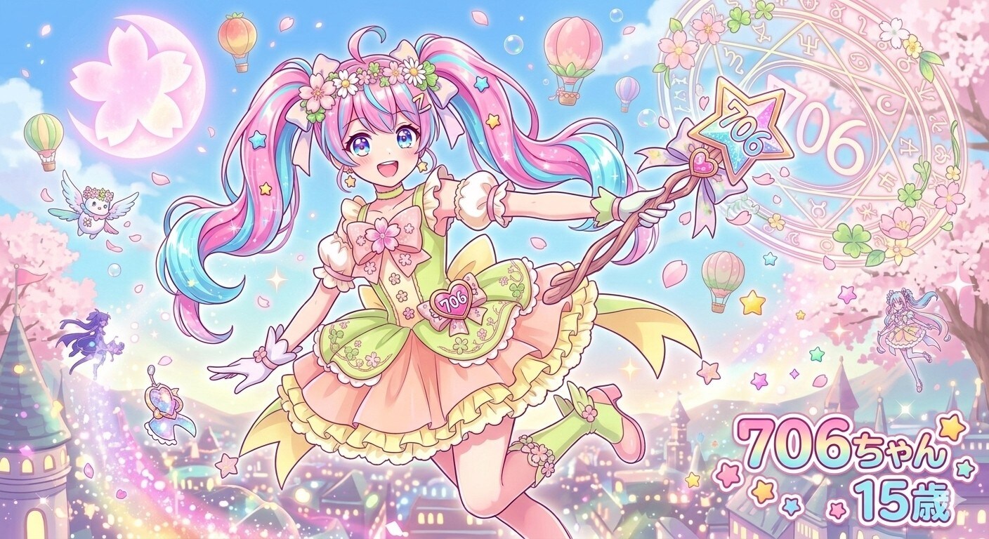 魔法少女706ちゃんの春色コーデ | の人気AIイラスト・グラビア