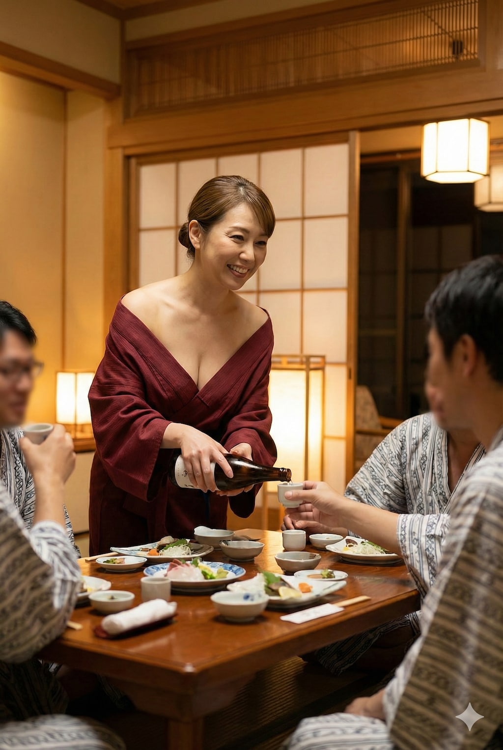 お酌していた妻が襲われる②