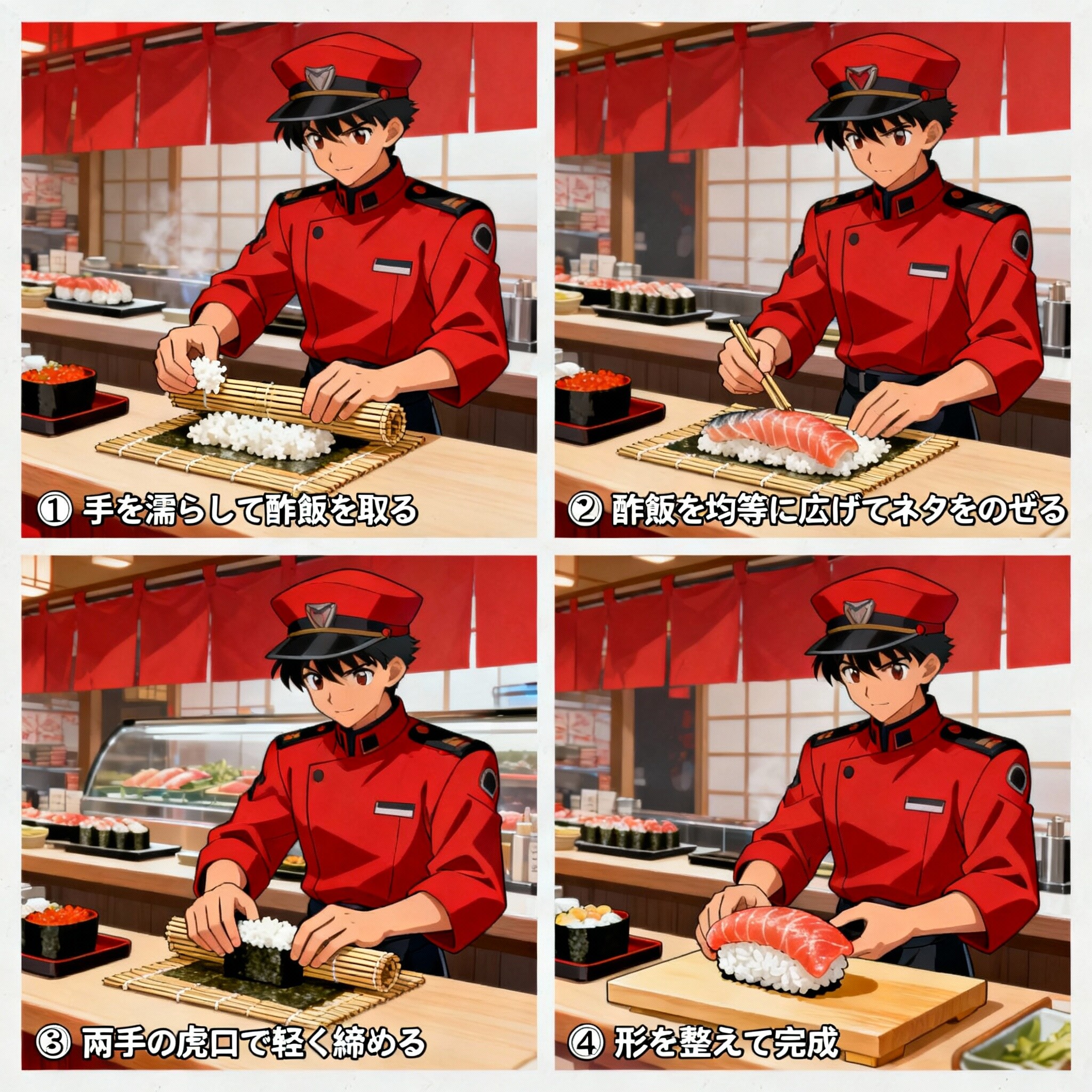 正しい寿司の握り方 | の人気AIイラスト・グラビア