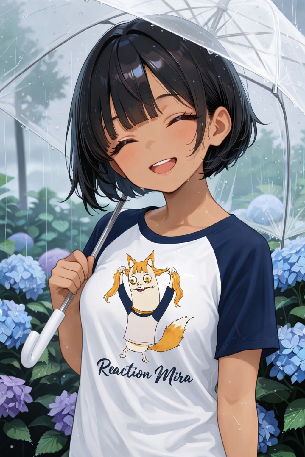 紫陽花のあるTシャツ ⇒