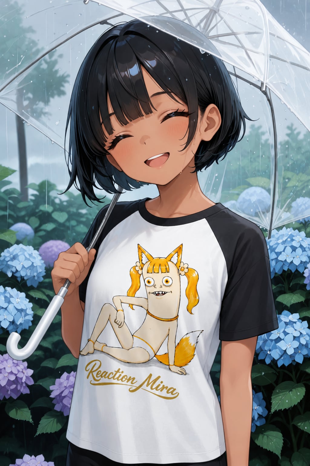 紫陽花のあるTシャツ ⇒