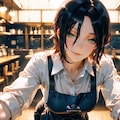レゼ、海辺のカフェで小悪魔に微笑む看板店員 6枚目