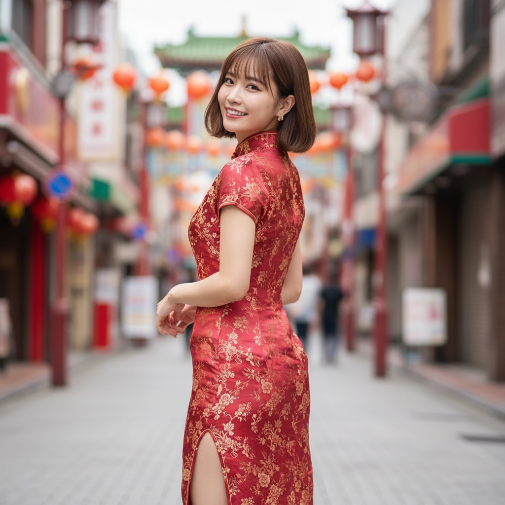 チャイナドレスで