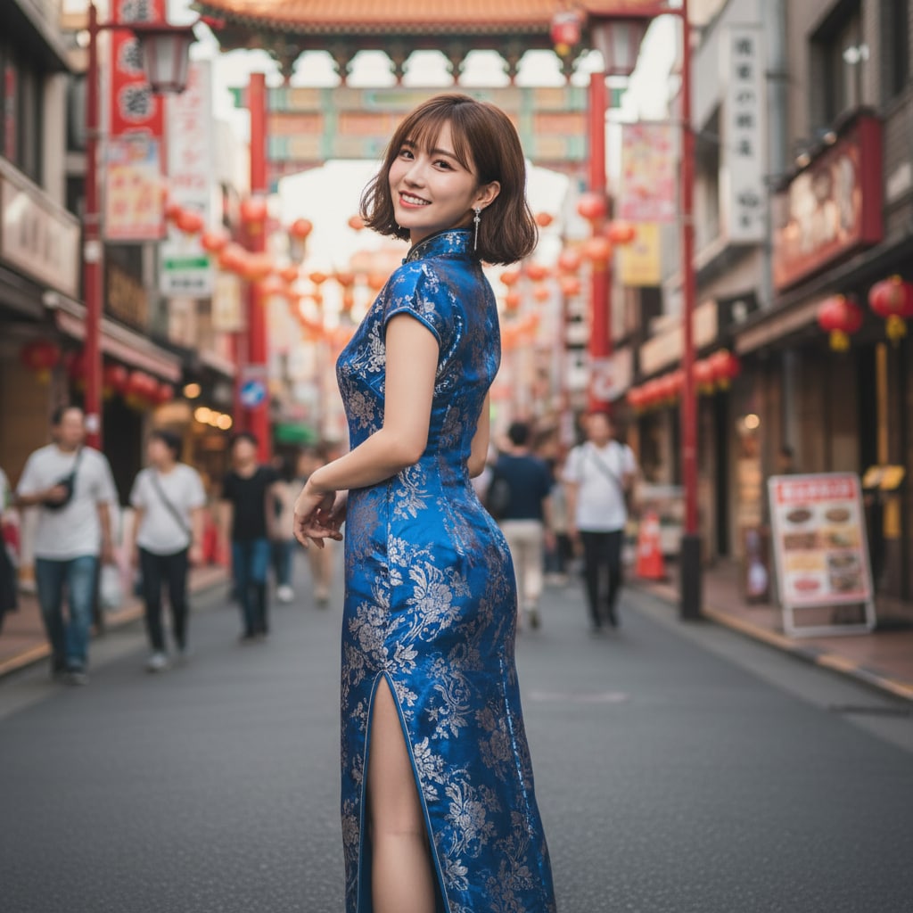 チャイナドレスで