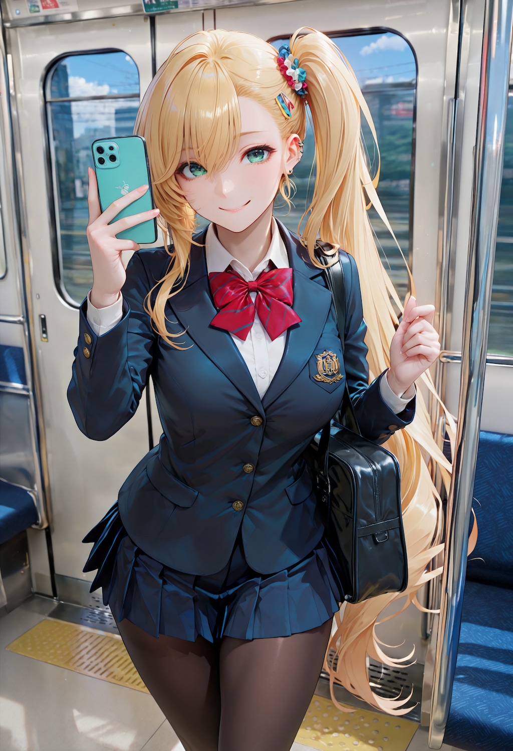 電車通学をするJK