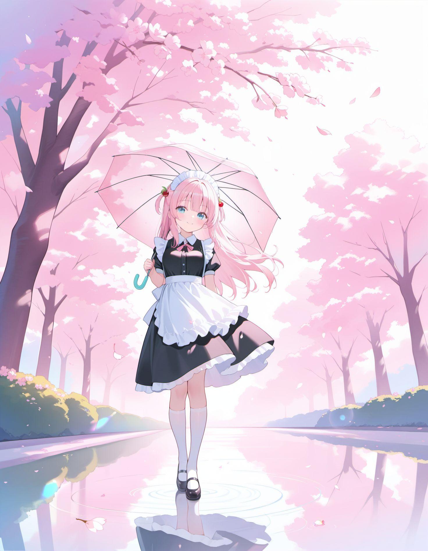 桜雨 | の人気AIイラスト・グラビア