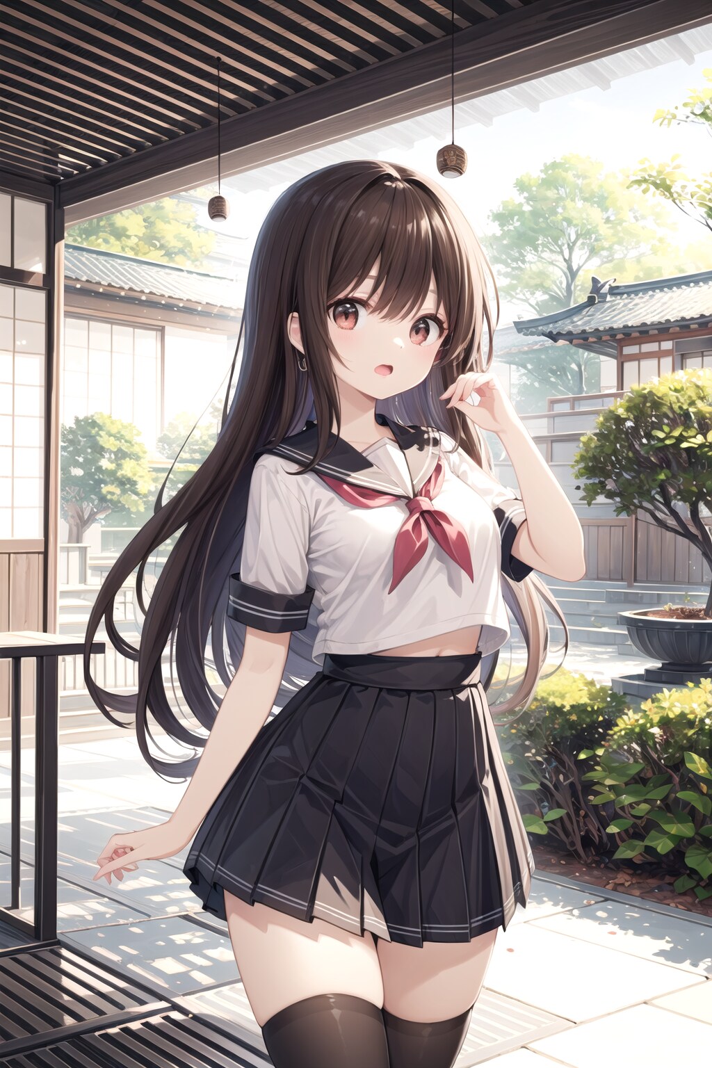 日本家屋の微ぽちゃ女子 | の人気AIイラスト・グラビア