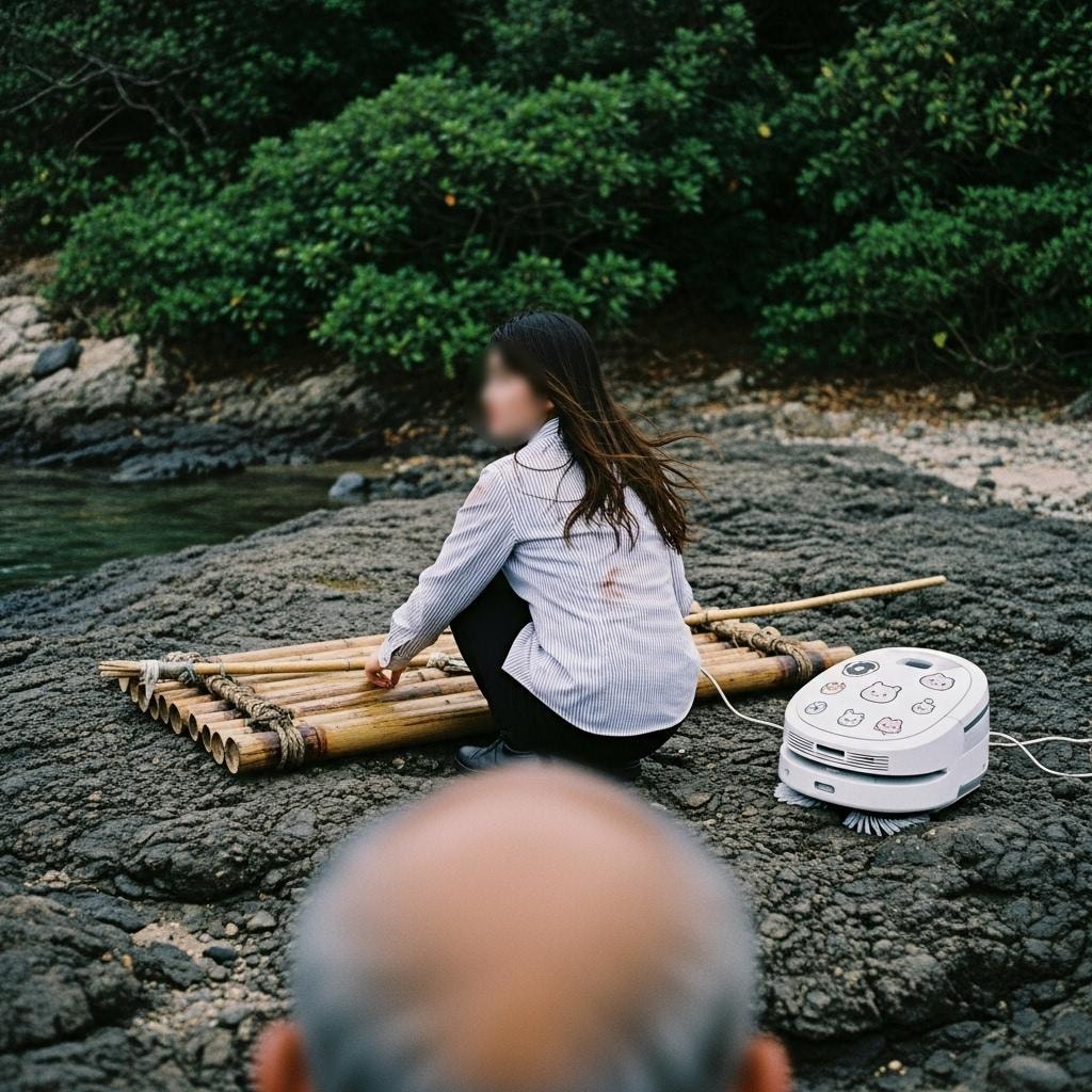畑仕事の合間にこっそり筏づくり。しかし…【無人島サバイバル】